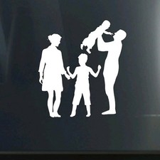 family silhouette picture mum dad toddler and son vinyl decal sticker