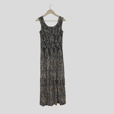 Nic + Zoe Small Dress Sleeveless Midi Maxi Long Boho Wrap V-Neck Ethnic Womens