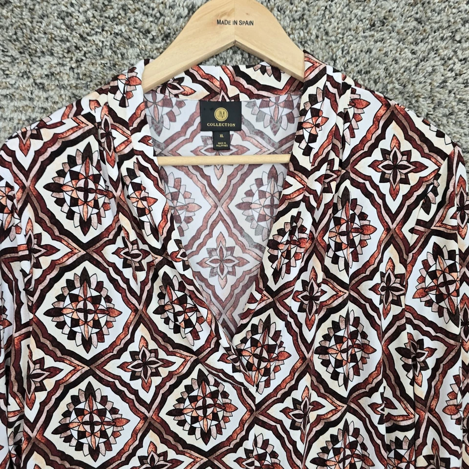 Blusa Top Mujer Colección JM Púrpura Cuello en V Elastizada Informal Damas Foto 4 de 4