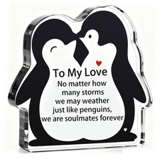 Mens Valentines Day Gifts for Him Her Boyfriend Girlfriend, Acrylic Penguin P...
