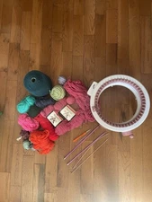 Sentro knitting machine, 3lbs yarn, and knitting tools