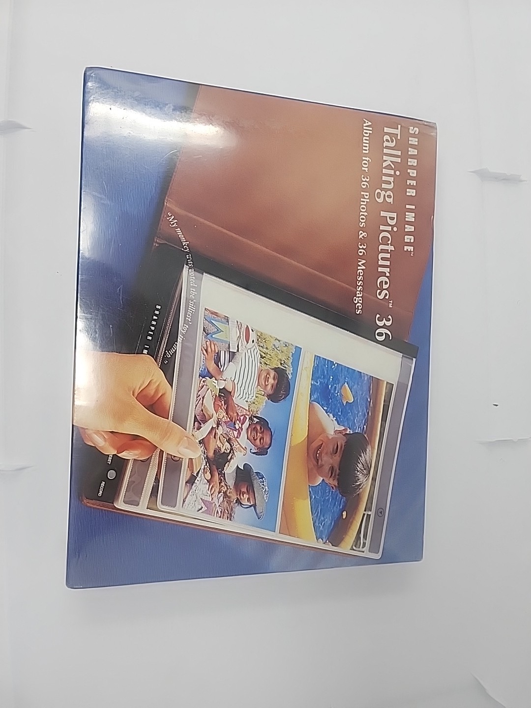 Sharper Image Talking Pictures 36 Photo Album with Message Recorder in Bin W2