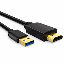 Upgraded USB to HDMI Cable 2M, USB-A to HDMI Video Adapter for Windows/Mac/Ios