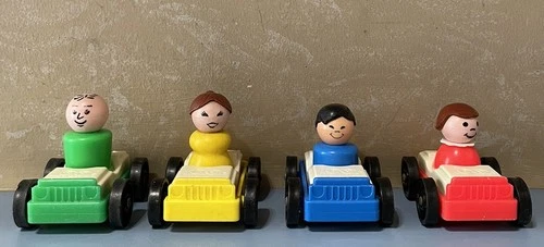 Vintage Fisher Price Little People Parking Garage Cars & Little People