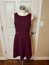 Tahari ASL Deep Purple Fit & Flare Dress, Size 4