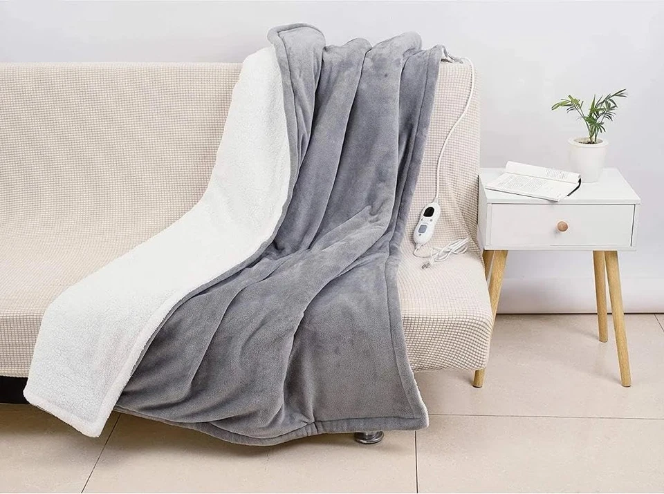 HEATED BLANKET THROW FLANNEL ELECTRIC BEST GIFT SAFE AND COMFORT 160X130 - Image 2 of 4