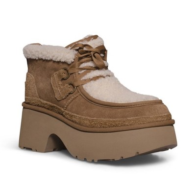UGG CLASSIC NEW HEIGHTS LACE UP CHESTNUT SUEDE WOMEN'S BOOTS
