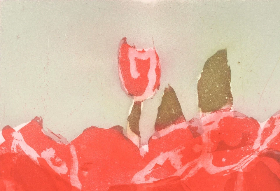 Klaus FUßMANN (1938) Der Garten Tulpen Aquatintaradierung 2/10 E.A.  1992 - Bild 3 von 4