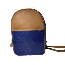 Mad Rabbit Kicking Tiger Backpack Denim Blue Unisex Shoulder Bag Vegan Leather