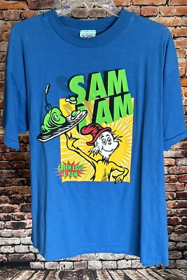 VINTAGE Dr. Seuss Brand SAM I AM Green Eggs & Ham Graphic T-Shirt