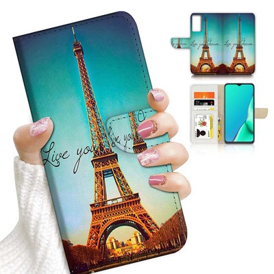 ( For Motorola Moto E13 ) Wallet Flip Case Cover AJ24031 Eiffel Tower Paris
