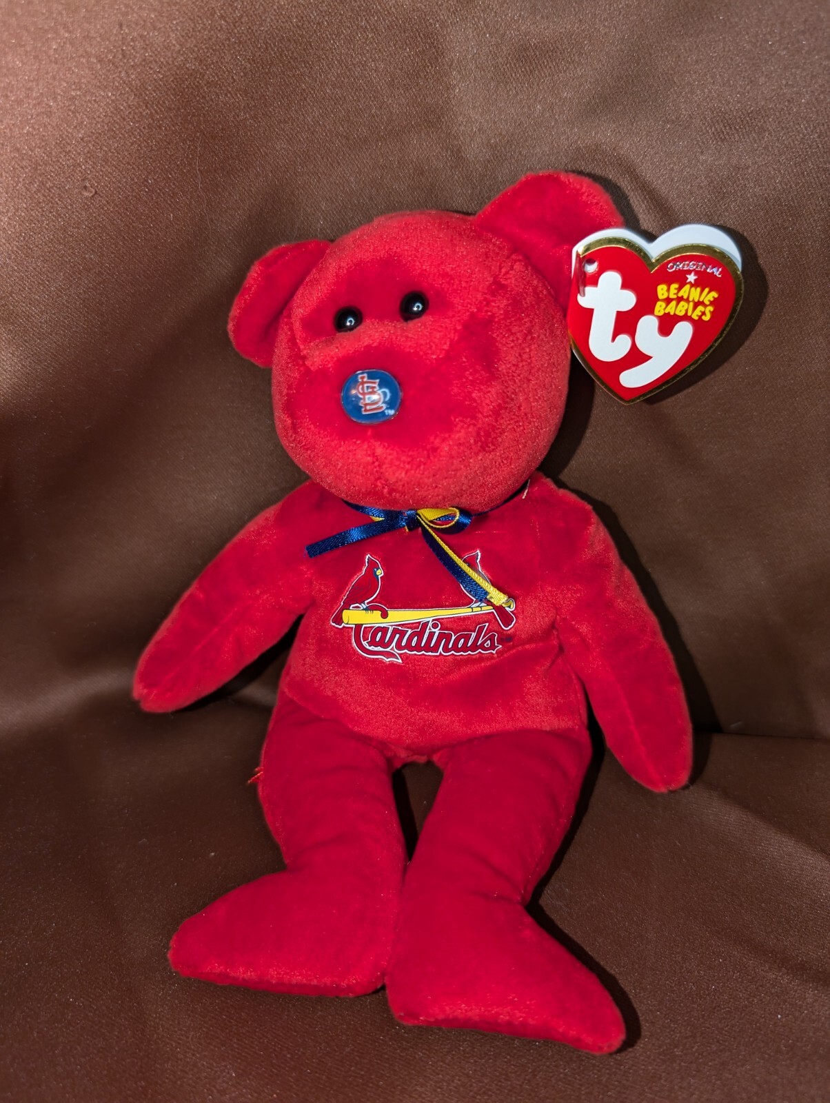 TY BEANIE BABY BEAR MLB BASEBALL ST. LOUIS CARDINALS BEAR 8