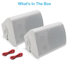 Herdio 5.25" 200 Watts Indoor Outdoor Patio Deck Speakers Wall Mount System