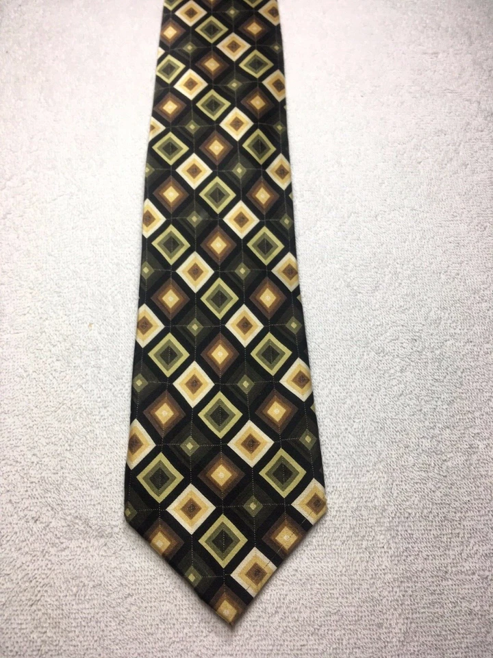 BERGAMO CORBATA HOMBRE VERDE MARRÓN ORO 3,75 X 60 Foto 2 de 4
