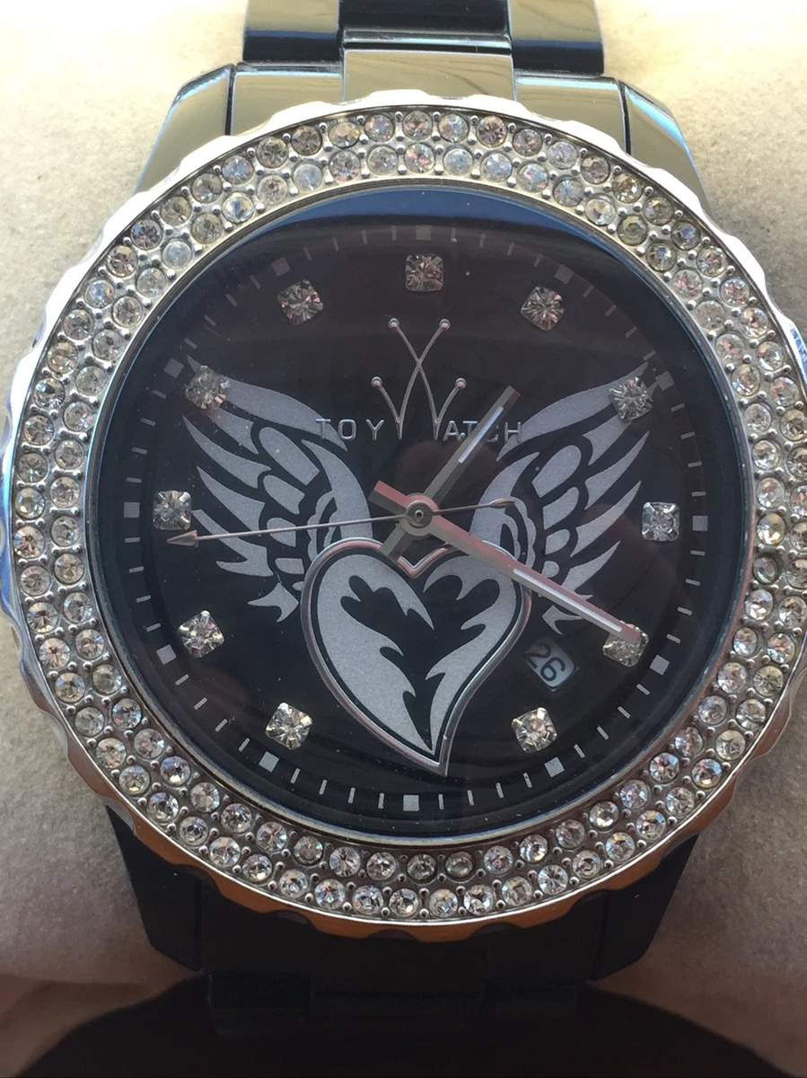 White toy hot sale watch with crystals