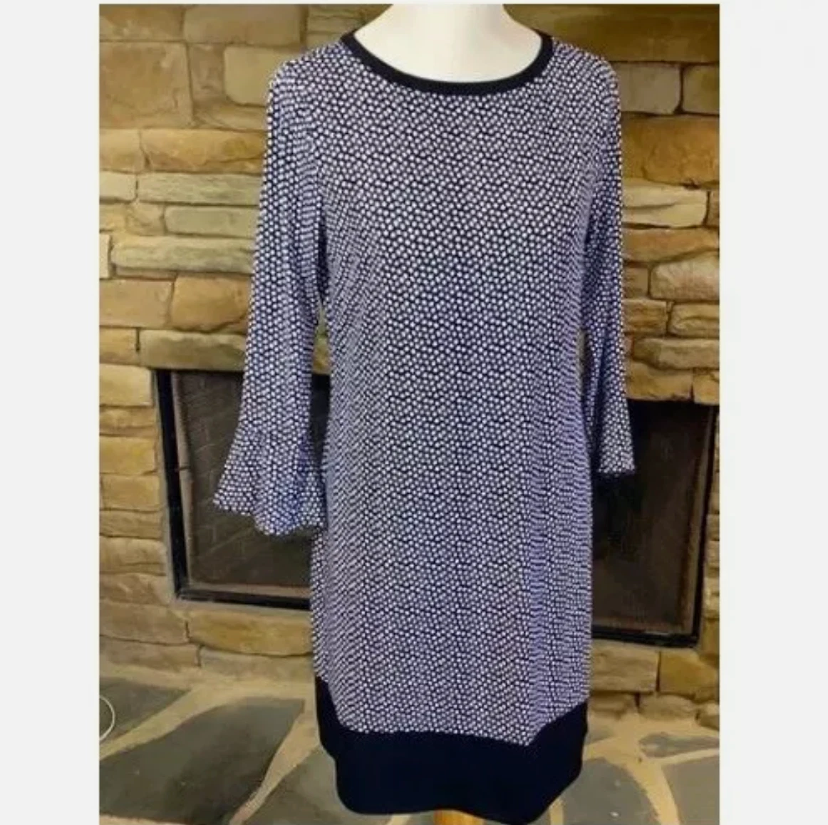 Abito Michael Kors nero bianco elasticizzato manica lunga cambio taglia M