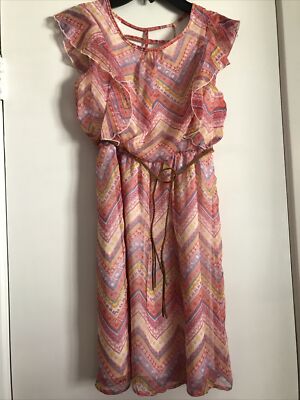 Dillard's Xtraordinary Girls Size 12 Lined Sheer Dress Party Church
