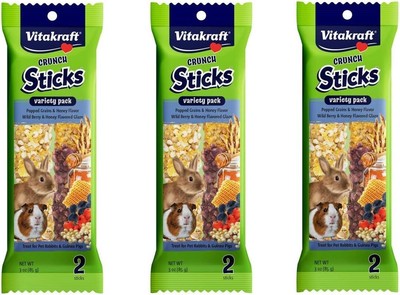 Vitakraft 6 Pack of Crunch Sticks Treats, Variety Pack, for Rabbits and... 