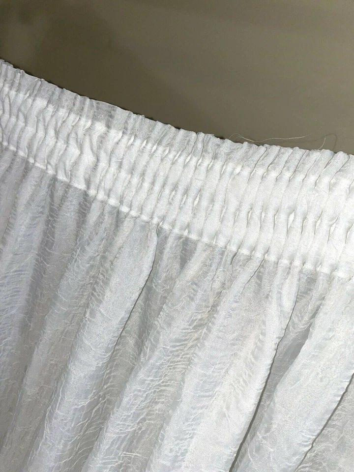 1 Rare Antique Tulle Handmade Curtain Victorian Vintage White Sheer Tussore Wide - Image 3 of 4