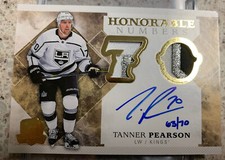 Tanner Pearson 17-18 The Cup Honorable Numbers #’d 63/70