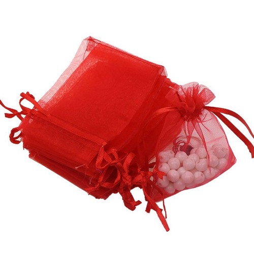 100 Stck. Organza Geschenktüten Schmuck Kordelzug Taschen Hochzeit Gefälligkeiten Taschen Netz Geschenk - Bild 7 von 26