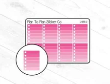 2488-2~~Dark Pink Ombre Full Box Planner Stickers.
