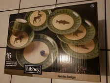 Libbey Rustic Lodge Dinnerware 16 Piece Set Brand New In Box Discontinued