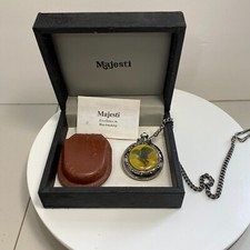 Majesti Vintage Pocket Watch Majestron Analog Quartz Eagle 50s Props Collectible