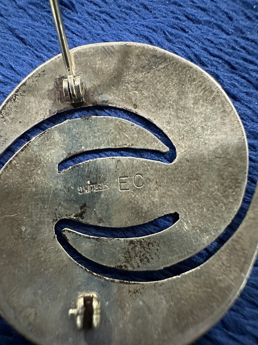 Vtg EC Signed Eddie Chee Navajo Modern Sterling Silver 925