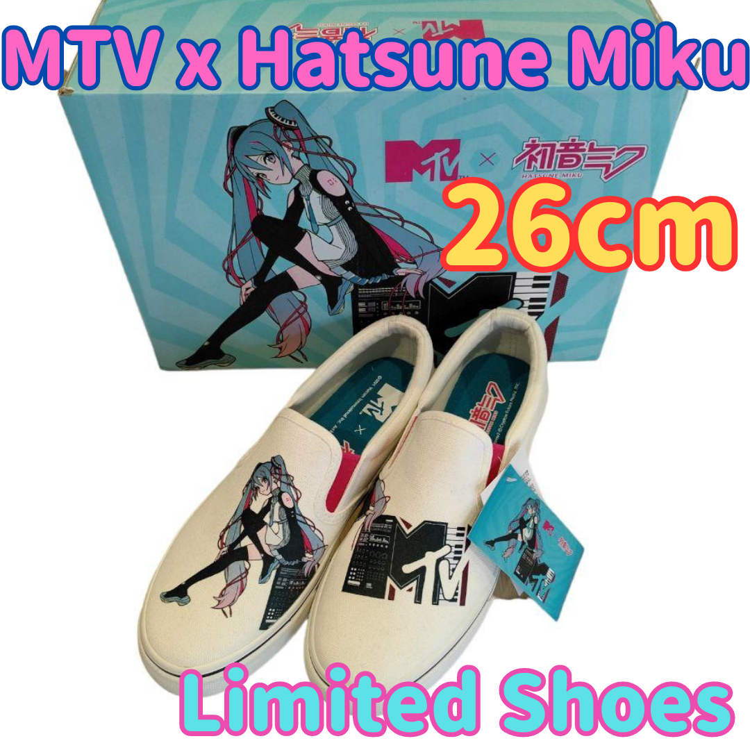 MTV × Hatsune Miku Limited Collaboration Deck Shoes 26.0cm/US 8