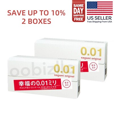 Sagami Original 001 Non-Latex 0.01mm Polyurethane Condoms 5/10pc x 2 Box Japan