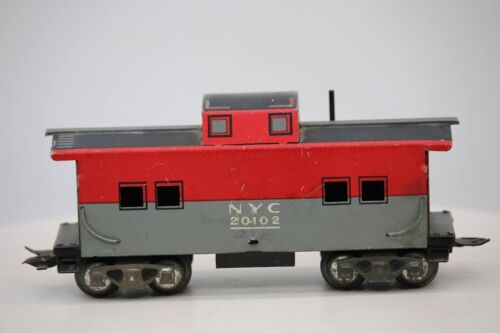 VTG MARX Toys Tin Litho O Gauge Train Cars NYC 20102 Metal Coupler 1:87 Scale - Picture 4 of 5
