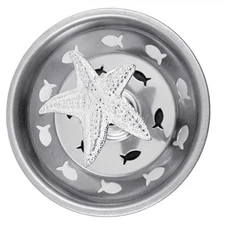 Starfish Kitchen Sink Strainer with Fish Cutout Design - Stainless Steel
