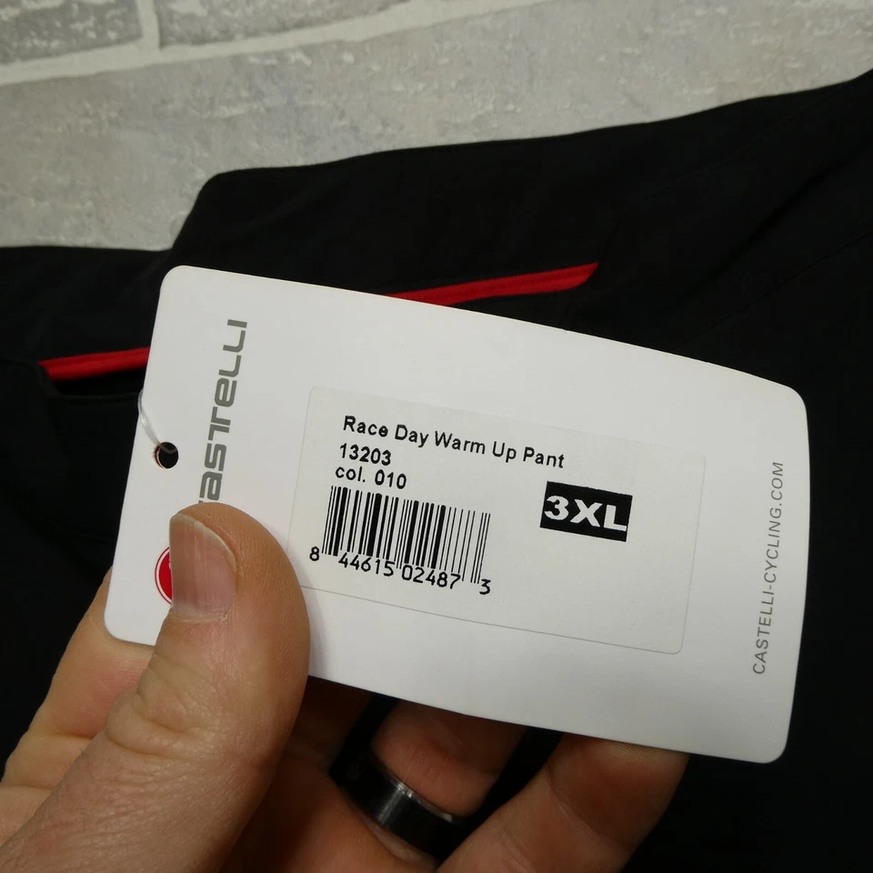 Pantalones de calentamiento Castelli Race Day talla 38x34 negros poliéster elástico tecnología nuevos con etiquetas Foto 4 de 4