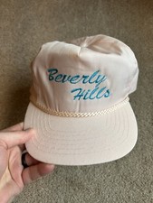 Vintage Beverly Hills Embroidered Rope Hat Strapback Los Angeles California