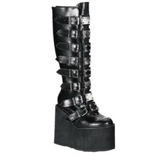 Demonia Gothic Plateau Stiefel  SWING-815-BLK-PU