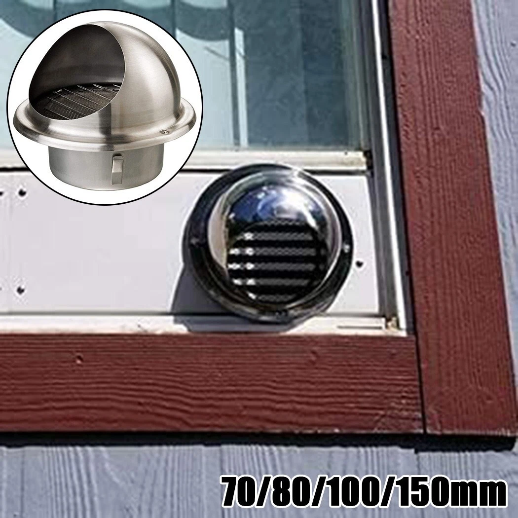 Round Air Vent Grille Silver Vent Wall Bathroom Vents Brushed External |  eBay