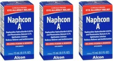 Naphcon-A Allergy Relief Eye Drops 15ml 3 Pack