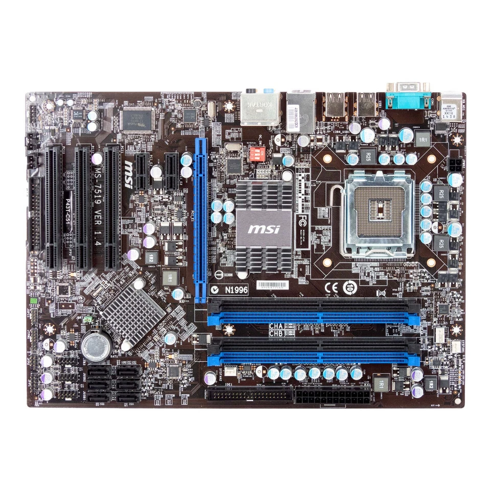 Motherboard ATX MSI P43T-C51 MS-7519 VER 1.4 Socket 775 DDR2 Pcie PCI - Image 2 of 3