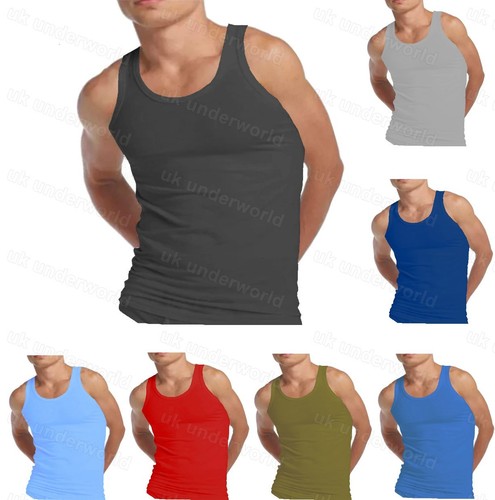Mens Vest Tops OR 6 Pack 100% Cotton Summer Gym Tank Sports | eBay