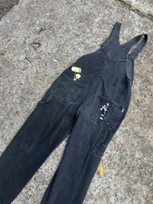 VTG Looney Tunes Tweety Bird Overalls Sylvester Denim Carpenter Ladies M Black