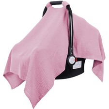 Muslin Car Seat Cover for Babies - Carseat Stroller Cover Infant Stroller Cov...