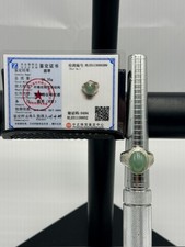 Certified Natural Grade A Jadeite Jade Cabochon Ring 28 carat Icy Blue Green