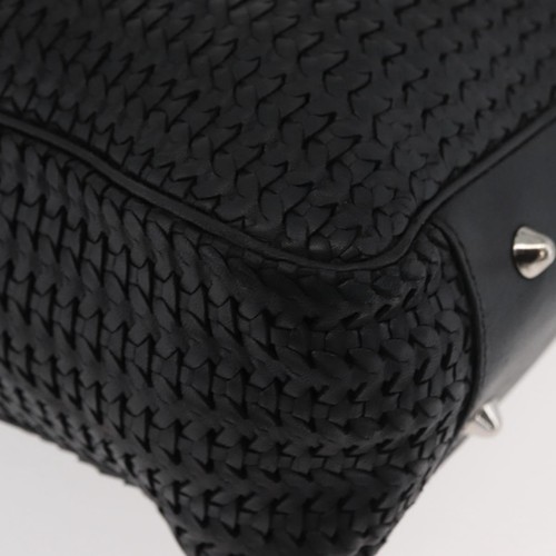 Christian Dior Hand Bag Leather Black Silver Auth ep14496 - Picture 10 of 22