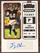 2022 Contenders Troy Andersen RC Auto Rookie Ticket #175 Falcons Montana State