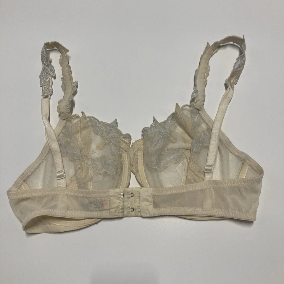 La Perla Floral Applique Lace Underwire Demi Bra Sheer Unlined Made In Italy 34B - Image 3 of 4