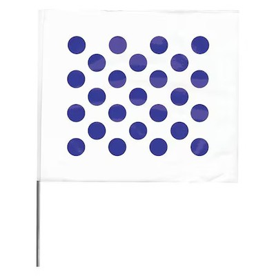 Marking Flag, Vinyl, 18'' Wire Staff, Blank, 18'' L., 100 Pk, 4518Bw28544-200