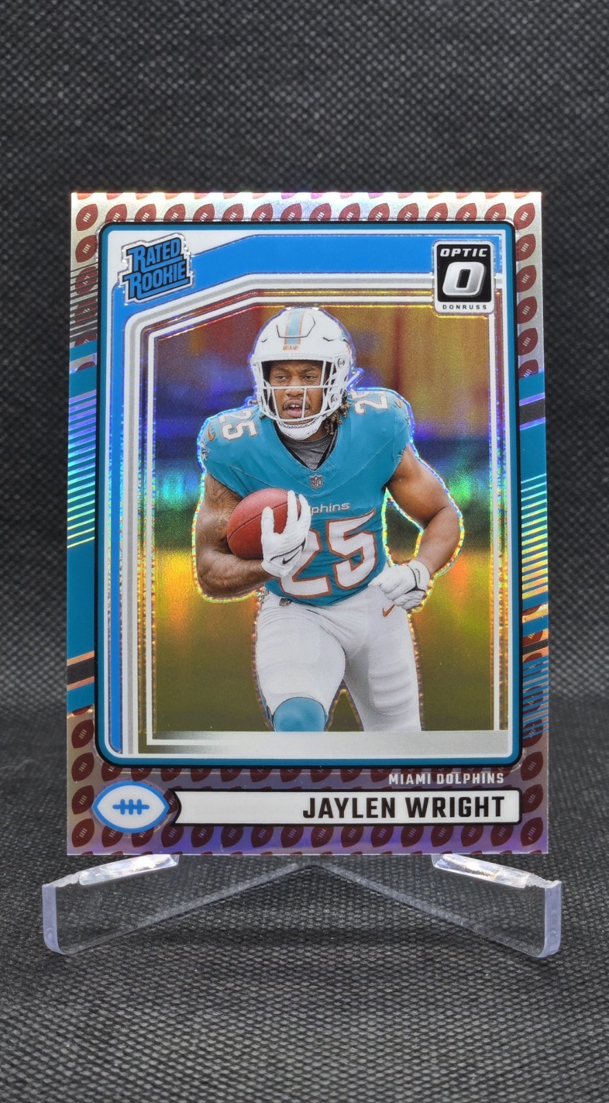 Jaylen Wright 2024 Donruss Rated Rookie Optic Preview Football Emoji #344