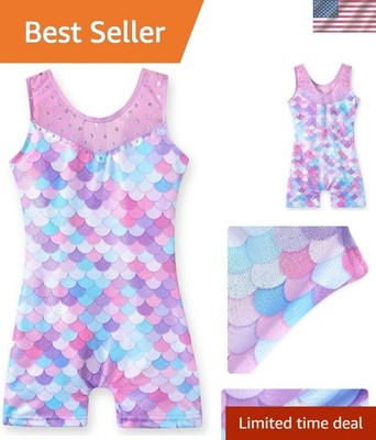 Girls Unicorn Rainbow Dance Leotard Toddler Gymnastics Biketard 5-6Y