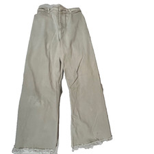 Zara Women's Jeans Size 6 Beige Denim Wide Leg Comfort Preppy Casual Bohemian